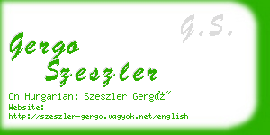 gergo szeszler business card